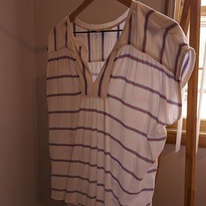 Striped Loft V-Neck Blouse